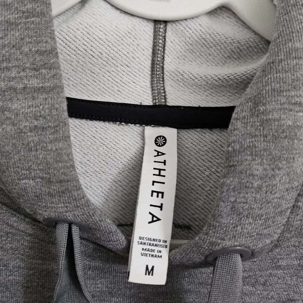 Athleta Sweater Womens Medium Gray Recover Hoodie Pullover Drawstring 599655 - Picture 2 of 10